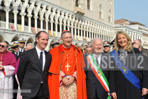 Venice 25/3/12 - The Entrance of the new Patriarch of Venice, the cardinal Francesco Moraglia, in St. March Basilica Luca Zaia Orsoni Zaccariotto cardinale patriarca ©Graziano Arici/Rosebud2
