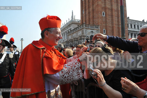 Venice 25/3/12 - The Entrance of the new Patriarch of Venice, the cardinal Francesco Moraglia, in St. March Basilica cardinale patriarca ©Graziano Arici/Rosebud2