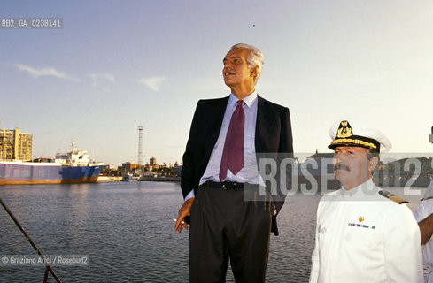 Ravenna,1992.Festa per il ritorno del Moro di Venezia. ll Presidente della Montedison Raul Gardini. Politica manager ritratto sport Vela.Ravenna,1992.Party for return of the Moro of Venice.The Montedison President Raul Gardini ©Graziano Arici/Rosebud2