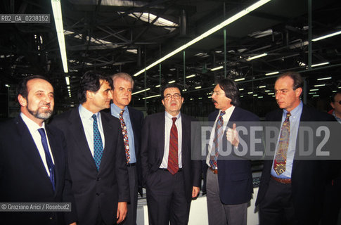 Padova,1988.Il politico ed economista italiano Romano Prodi con limprenditore Gilberto Benetton.Politica politico economista imprenditore.Padua,1988.The italian politician and statesman Romano Prodi with the italian entrepreneur Gilberto Benetton ©Graziano Arici/Rosebud2
