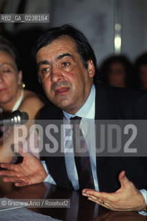 Venezia,1995.Ritratto del politico e sindaco di Palermo,Leoluca Orlando. Ritratto politico sindaco.Venice,1995.Portrait of the politician and Palermòs mayor Leoluca Orlando ©Graziano Arici/Rosebud2