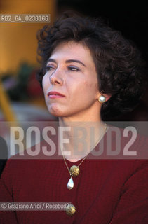 Venezia,1994.Regata storica di Venezia.Ritratto del Presidente delle Camera Irene Pivetti del partito della Lega Nord.Politica presidente camera partito.Venice,1994.Portrait of the President of the Italian Chamber of Deputies Irene Pivetti of the Lega Nord Party ©Graziano Arici/Rosebud2