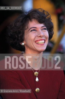 Venezia,1994.Regata storica di Venezia.Ritratto del Presidente delle Camera Irene Pivetti del partito della Lega Nord.Politica presidente camera partito.Venice,1994.Portrait of the President of the Italian Chamber of Deputies Irene Pivetti of the Lega Nord Party ©Graziano Arici/Rosebud2