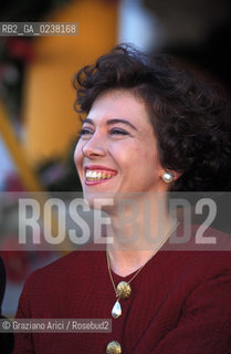 Venezia,1994.Regata storica di Venezia.Ritratto del Presidente delle Camera Irene Pivetti del partito della Lega Nord.Politica presidente camera partito.Venice,1994.Portrait of the President of the Italian Chamber of Deputies Irene Pivetti of the Lega Nord Party ©Graziano Arici/Rosebud2