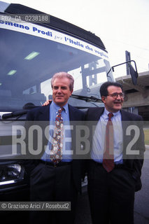 Padova,1988.Il politico ed economista italiano Romano Prodi con limprenditore italiano Gilberto Benneton.Politica politico economista .Padua,1988.The italian politician and statesman Romano Prodi with the italian businessman Gilberto Benetton ©Graziano Arici/Rosebud2