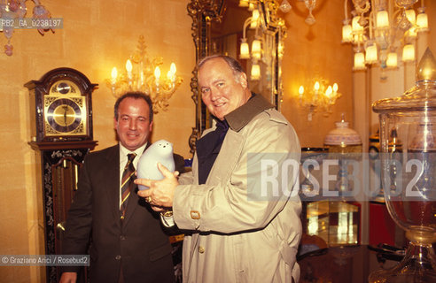 Venezia,1995.Ritratto del generale dellesercito americano durante la guerra Usa-Iraq Norman Schwarzkopf in una fornace per il vetro.Ritratto guerra golfo generale esercito politica .Venice,1995.Portrait of the United States Army general, was commander of the Coalition Forces in the Persian Gulf War of 1991 in Venice ©Graziano Arici/Rosebud2