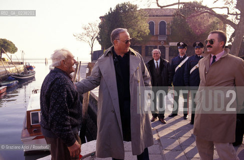 Burano,Venezia,1995.Ritratto del generale dellesercito americano durante la guerra Usa-Iraq Norman Schwarzkopf.Ritratto guerra golfo generale esercito politica .Venice,1995.Portrait of the United States Army general, was commander of the Coalition Forces in the Persian Gulf War of 1991 ©Graziano Arici/Rosebud2