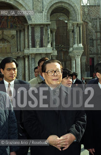 Venezia, 1999.Visita del Presidente della Repubblica Popolare Cinese Jiang Zemin a Venezia. Politica presidente Cina cinese visita.Venice, 1999. The President of the Peoplès Republic of China Jiang Zemin during the visit in Venice ©Graziano Arici/Rosebud2