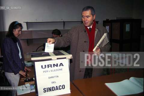 Venezia,1993.Il politico della Lega Nord Aldo Mariconda candidato sindaco di Venezia. Politica sindaco politico elezioni.Venice,1993.The politician of the Lega Nord Party Aldo Mariconda candidate for mayor of Venice ©Graziano Arici/Rosebud2