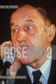 Venezia,1975.Ritratto del segretario generale della NATO, Joseph Luns.Ritratto NATO segretario politica.Venice,1975.Portrait of general secretary of NATO ©Graziano Arici/Rosebud2