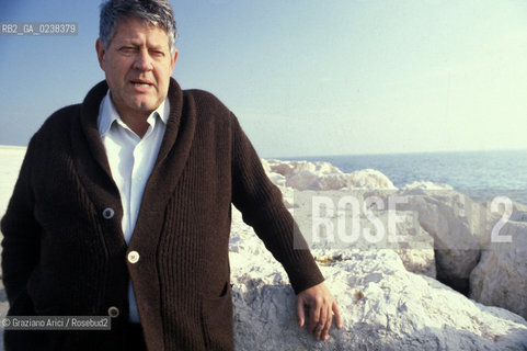 Venezia, 198?. Ritratto di Hugo Pratt, disegnatore di fumetti e in particolare di Corto Maltese. .Venice,198?. Portrait of Hugo Pratt, cartoonist of Corto Maltese ©Graziano Arici/Rosebud2  astga ©Graziano Arici/Rosebud2