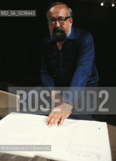 Venezia,1980.Ritratto del compositore polacco Krzysztof Penderecki. Musica compositore direttore ritratto.Venice,1980.Portrait of the Polish composer Krzysztof Penderecki ©Graziano Arici/Rosebud2