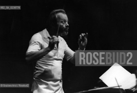 -Venezia,1991. Ritratto del direttore dorchestra Friedrich Cerha durante un concerto. Musica Classica Direttore Orchestra ritratto concerto.-Venice,1991. Portrait of the conductor Friedrich Cerha during a concert ©Graziano Arici/Rosebud2  astga ©Graziano Arici/Rosebud2