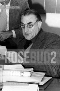 -Venezia,1979. Massimo Rendina, giornalista e partigiano. Politica Giornalismo ritratto.-Venice,1979.Venice Film Festival. Portrait of the journalist Massimo Rendina ©Graziano Arici/Rosebud2