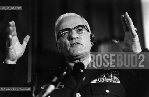 -Venezia,1979. Ritratto di Rogers Bernard, Comandante supremo delle Forze NATO in Europa. Politica Generale NATO.-Venice,1979. Portrait of the american General Rogers Bernard, NATOs Supreme Allied Commander ©Graziano Arici/Rosebud2