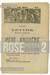 -Rivista Un sou, le père duchene numero 53, Parigi, 1871. Lettre. Cm 15,5X22,6  Rivista con illustrazioni. Comune di Parigi, Rivista,Illustrazioni, Fotoantiche.-Magazine Un sou, le père duchene  number 53, Paris, 1871.Lettre. Cm 15,5X22,6  Magazine with illustrations  © Archivio Graziano Arici..