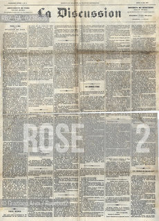 -Parigi, 1871. Pagina del quotidiano La Discussion,.n°4, lunedì 15 maggio 1871,48x66cm circa. Parigi comune fotoantiche giornale quotidiano politica.-Paris,1871. Page from the newspaper La Discussion,n°4, dated 15 may 1871,48x66cm © Archivio Graziano Arici
