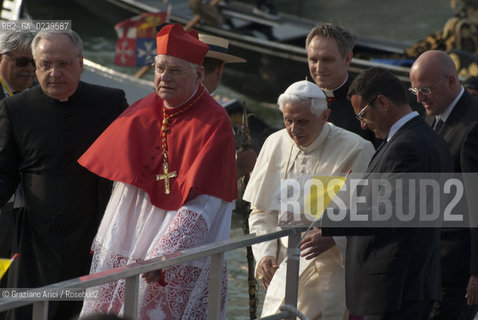 Venice 8/5/11 - Benedict XVIs visit to the Diocese of the Northeast: Pope Ratzinger visit the city of Venice in S.Marks Place with the Cardinal Scola papa piazza s.marco ©Graziano Arici/Rosebud2