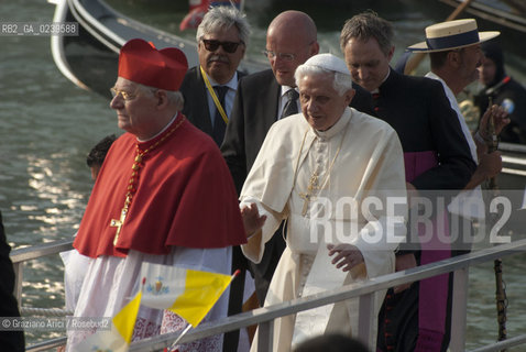 Venice 8/5/11 - Benedict XVIs visit to the Diocese of the Northeast: Pope Ratzinger visit the city of Venice in S.Marks Place with the Cardinal Scola papa piazza s.marco ©Graziano Arici/Rosebud2