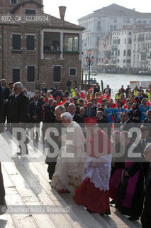 Venice 8/5/11 - Benedict XVIs visit to the Diocese of the Northeast: Pope Ratzinger visit the city of Venice in S.Marks Place with the Cardinal Scola papa piazza s.marco ©Graziano Arici/Rosebud2