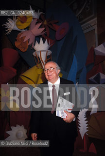 Venezia,1982.Ritratto di Giovanni Spadolini, senatore e politico italiano.Politica giornalismo senatore ritratto.Venice,1982. Portrait of the italian politician Giovanni Spadolini ©Graziano Arici/Rosebud2