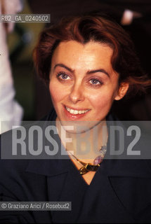 Treviso,1993.Donatella Di Rosa - Lady Golpe, durante conferenza stampa.Politica Scandalo Lady Golpe colpo di Stato Esercito.Treviso,1993. Donatella di Rosa -Lady Golpe ,during a press conference. Policy political Scandal Lady Golpe Coup dEtat ©Graziano Arici/Rosebud2