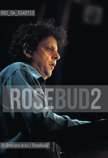 -Jesolo(Venezia),1992. Il compositore Philip Glass. Musica classica contemporanea minimalismo ritratto compositore.-Jesolo(Venice),1992. The contemporary composer Philip Glass ©Graziano Arici/Rosebud2
