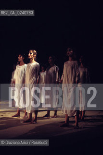 Venezia,1975.(Ghetto).Balletto Acqua Alta, coreografia di Maurice Bejart. DANZA balletto coreografia ballerino Ghetto.Venice,1975.Ballet High Tide, choreographed by Maurice Bejart MES ©Graziano Arici/Rosebud2   astga ©Graziano Arici/Rosebud2