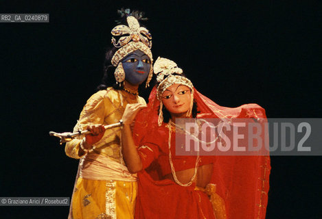- Venezia,1980.Biennale Teatro.Danza orientale India Kathakali.DANZA oriente ballo india.- Venice,1980. Biennial Theater.Bellydancing India Kathakali ©Graziano Arici/Rosebud2  astga ©Graziano Arici/Rosebud2