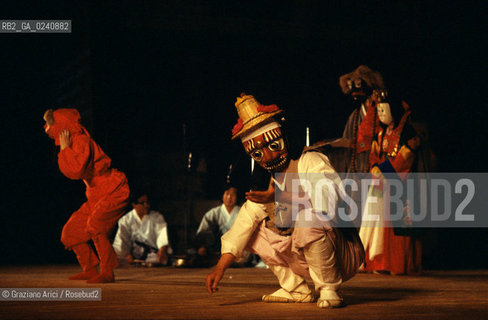 - Venezia,1980.Biennale Teatro.Danza orientale India Kathakali.DANZA oriente ballo india.- Venice,1980. Biennial Theater.Bellydancing India Kathakali ©Graziano Arici/Rosebud2  astga ©Graziano Arici/Rosebud2