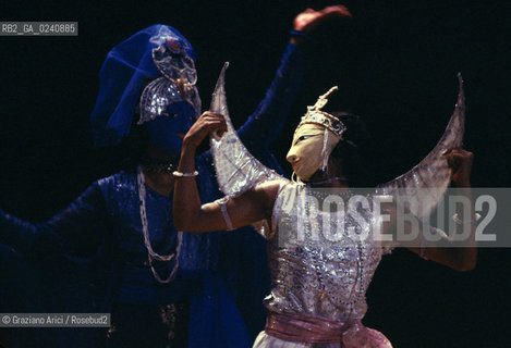 - Venezia,1980.Biennale Teatro.Danza orientale India Kathakali.DANZA oriente ballo india.- Venice,1980. Biennial Theater.Bellydancing India Kathakali ©Graziano Arici/Rosebud2  astga ©Graziano Arici/Rosebud2