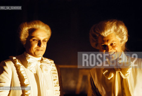 Venezia,1979.Riprese del film Don Giovannidi Joseph Losey.Il cantante lirico Ruggero Raimondi nella parte di Don Giovanni. Cinema film Don Giovanni set backstage..Venice,1979. Backstage of the film Don Giovanni.The opera singer Ruggero Raimondi ©Graziano Arici/Rosebud2.