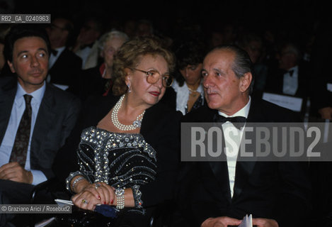 -Venezia,1990. Luigi Lucchini, imprenditore, e la moglie. Economia imprenditore ritratto   .-Venice,1990.Luigi Lucchini, entrepreneur, and his wife ©Graziano Arici/Rosebud2