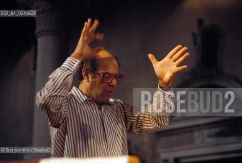 Venezia, 1991.Ritratto del compositore Mauricio Kagel. Musica compositore contemporaneo ritratto.Venice, 1991. Portrait of the composer Mauricio Kagel ©Graziano Arici/Rosebud2