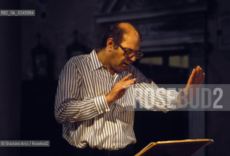 Venezia, 1991.Ritratto del compositore Mauricio Kagel. Musica compositore contemporaneo ritratto.Venice, 1991. Portrait of the composer Mauricio Kagel ©Graziano Arici/Rosebud2