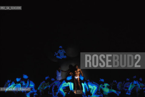 -Venezia,1981. Biennale Musica. Il balletto pantomima  Le Bal Mirò, opera di Silvano Bussotti. Musica Danza Mirò balletto coreografia scenografia contemporaneo.-Venice,1981. Music Biennale. The ballet Le Bal Mirò, by Silvano Bussotti ©Graziano Arici/Rosebud2