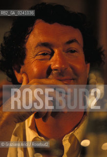 - Venezia, 1989. Ritratto di Nick Mason dei Pink Floyd durante la conferenza stampa prima del concerto in Piazza San Marco.Musica rock Pink Floyd.- Venice,1989.Portrait of Nick Mason, during a press conference. progressive and psychedelic rock music ©  Graziano Arici