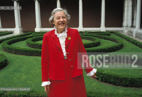 - Venezia, San Giorgio,1988. Ritratto della scrittrice Mary Mc Carthy alla Fondazione Cini Letteratura scrittrice ritratto.- Venice,San Giorgio,1988.Portrait of the writer Mary Mc Carthy in the Fondazione Cini  ©  Graziano Arici  astga ©Graziano Arici/Rosebud2