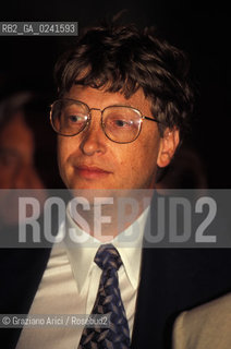 - Venezia,1996. Ritratto di Bill Gates,imprenditore e informatico, fondatore della Microsoft. Informatica Imprenditore computer ritratto.- Venice,1996. Portrait of Bill Gates,business magnate and chairman of Microsoft ©  Graziano Arici