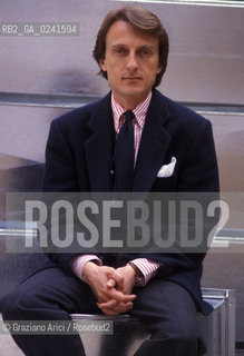 - Venezia,1985.Ritratto di Luca Cordero di Montezemolo, dirigente dazienda e presidente della Ferrari. Economia Politica dirigente Fiat Ferrari .- Venice,1985. Portrait of Luca Cordero di Montezemolo, manager and chairman of Ferrari  MES ©  Archivio Graziano Arici