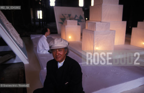 Venezia,2000.7a Mostra Internazionale di Architettura : Less aesthetics more ethics.Ritratto dellarchitetto Arata Isozaki.Architettura architetto ritratto.Venice,2000.7th International Architecture Exhibition. Portrait of the architect Arata Isozaki ©Graziano Arici/Rosebud2