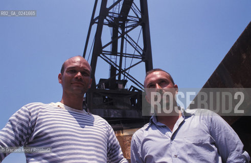 Venezia,2000.7a Mostra Internazionale di Architettura : Less aesthetics more ethics.Ritratto degli architetti Marco Casagrande e Sami Rintala.Architettura architetto ritratto.Venice,2000.7th International Architecture Exhibition. Portrait of the architect Marco Casagrande with Sami Rintala ©Graziano Arici/Rosebud2