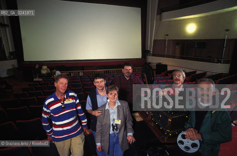 Pordenone,1996. Le giornate sul cinema muto: il gruppo organizzatore delle 5 giornate. Cinema muto film silent festival organizzatore ritratto.Pordenone,1996. days of silent films: the group that organized the Festival    ©Graziano Arici/Rosebud2