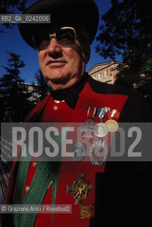 -1990. Alto Adige, Merano: Schützen (schuetzen), corpo paramilitare altoatesino. Geo Sudtirolo altoadige corpo politica para militare movimento soldato militare -1990, Alto Adige-Südtirol, Meran: Schützen (schuetzen), paramilitary corp ©Graziano Arici/Rosebud2