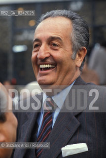 -Venezia,1985. Ritratto di Mario Valeri Manera, industriale e fondatore del premio Campiello Politica Economia Finanza imprenditore finanziere politico ritratto.-Venice,1985.Portrait of the businessman Mario Valeri Manera ©Graziano Arici/Rosebud2