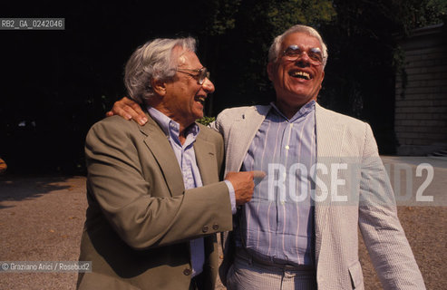 -Venezia,1992. Ritratto dellarchitetto Frank O.Gehry con Peter Eisenman -Venice 1992.The architect Frank O.Gehry with Peter Eisenman Architettura architetto ritratto  ©Graziano Arici/Rosebud2