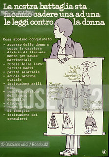 Manifesto sulla condizione della donna. Femminismo donna condizione lotta movimento politica rapporto cultura sesso potere sociale famiglia autonomia classe femmina diritto voto uguaglianza libertà parità.Manifest on the feminine condition. Woman Feminism society condition status movement policy relation sex womens rights sexism voting cultural power liberal equality relation MES .Reproducted by Archivio Graziano Arici  astga ©Graziano Arici/Rosebud2