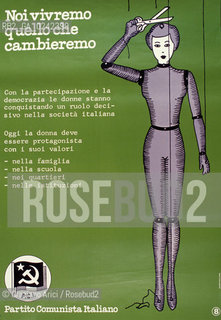 Manifesto sulla condizione della donna. Femminismo donna condizione lotta movimento politica rapporto cultura sesso potere sociale famiglia autonomia classe femmina diritto voto uguaglianza libertà parità.Manifest on the feminine condition. Woman Feminism society condition status movement policy relation sex womens rights sexism voting cultural power liberal equality relation MES .Reproducted by Archivio Graziano Arici  astga ©Graziano Arici/Rosebud2