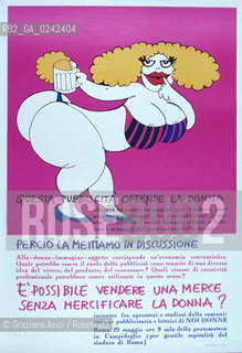 Manifesto sulla condizione della donna. Femminismo donna condizione lotta movimento politica rapporto cultura sesso potere sociale famiglia autonomia classe femmina diritto voto uguaglianza libertà parità.Manifest on the feminine condition. Woman Feminism society condition status movement policy relation sex womens rights sexism voting cultural power liberal equality relation MES .Reproducted by Archivio Graziano Arici  astga ©Graziano Arici/Rosebud2