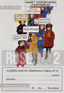 Manifesto sulla condizione della donna. Femminismo donna condizione lotta movimento politica rapporto cultura sesso potere sociale famiglia autonomia classe femmina diritto voto uguaglianza libertà parità.Manifest on the feminine condition. Woman Feminism society condition status movement policy relation sex womens rights sexism voting cultural power liberal equality relation MES.Reproducted by Archivio Graziano Arici  astga ©Graziano Arici/Rosebud2